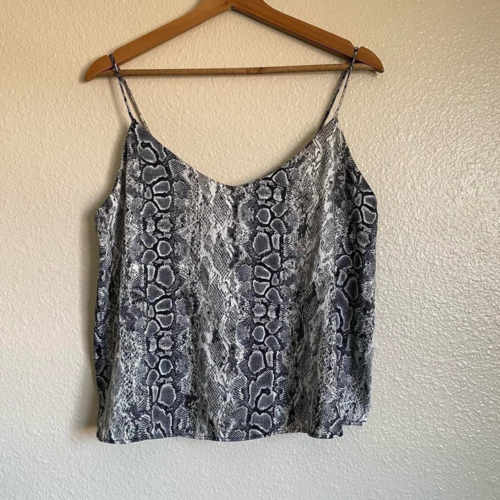 Snakeskin Print Camisole  Lightweight Loose Fit Tank Top Sz Large